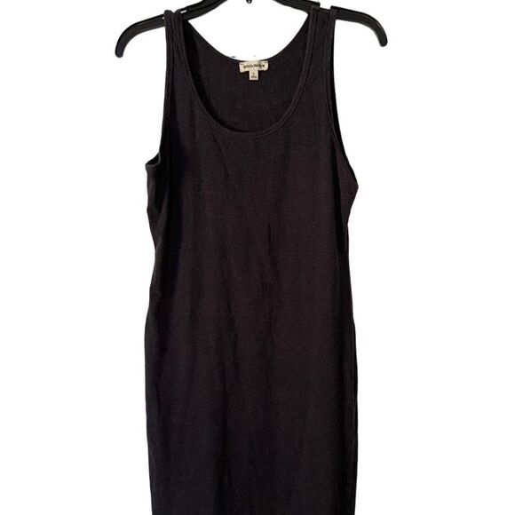 Zenana Premium Charcoal Gray Bodycon Midi Tank Dress Cotton Blend Size L - Picture 1 of 7